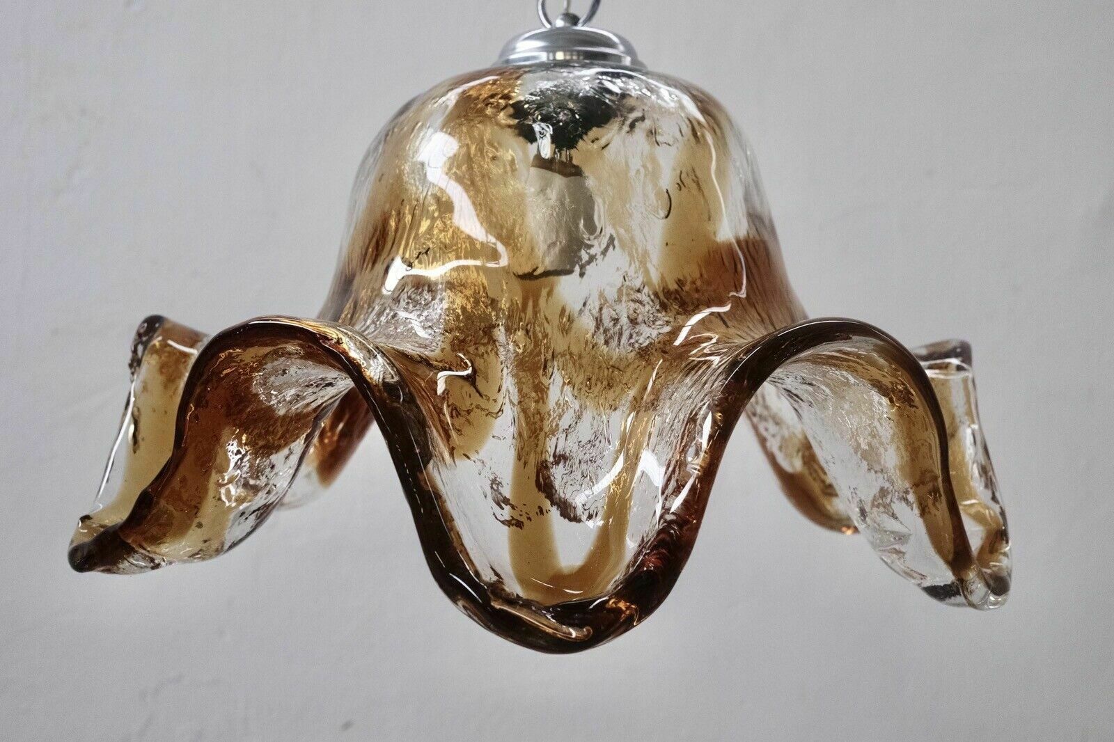 Vintage Chandelier Design Lamp From The 70s Murano Glass Flower Mazzega Space Age photo buy