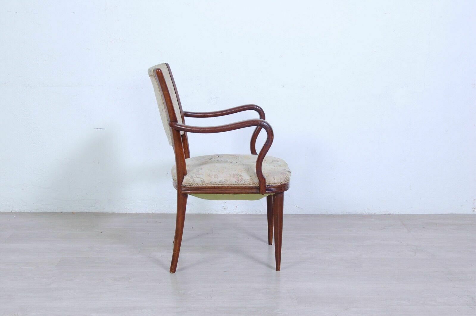 Paolo Buffa Style Design Armchair Made By Enrico Paolo Borghi In The 1950s Walnut photo for sale