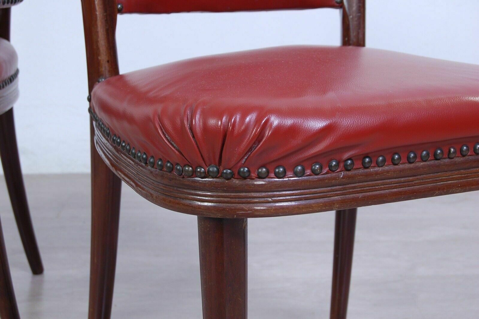 Pair Of Paolo Buffa Style Design Chairs Made By Enrico Paolo Borghi In The 1950s Walnut photo vintage