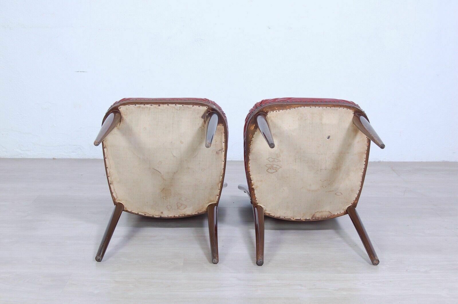 photo for sale Pair Of Paolo Buffa Style Design Chairs Made By Enrico Paolo Borghi In The 1950s Walnut