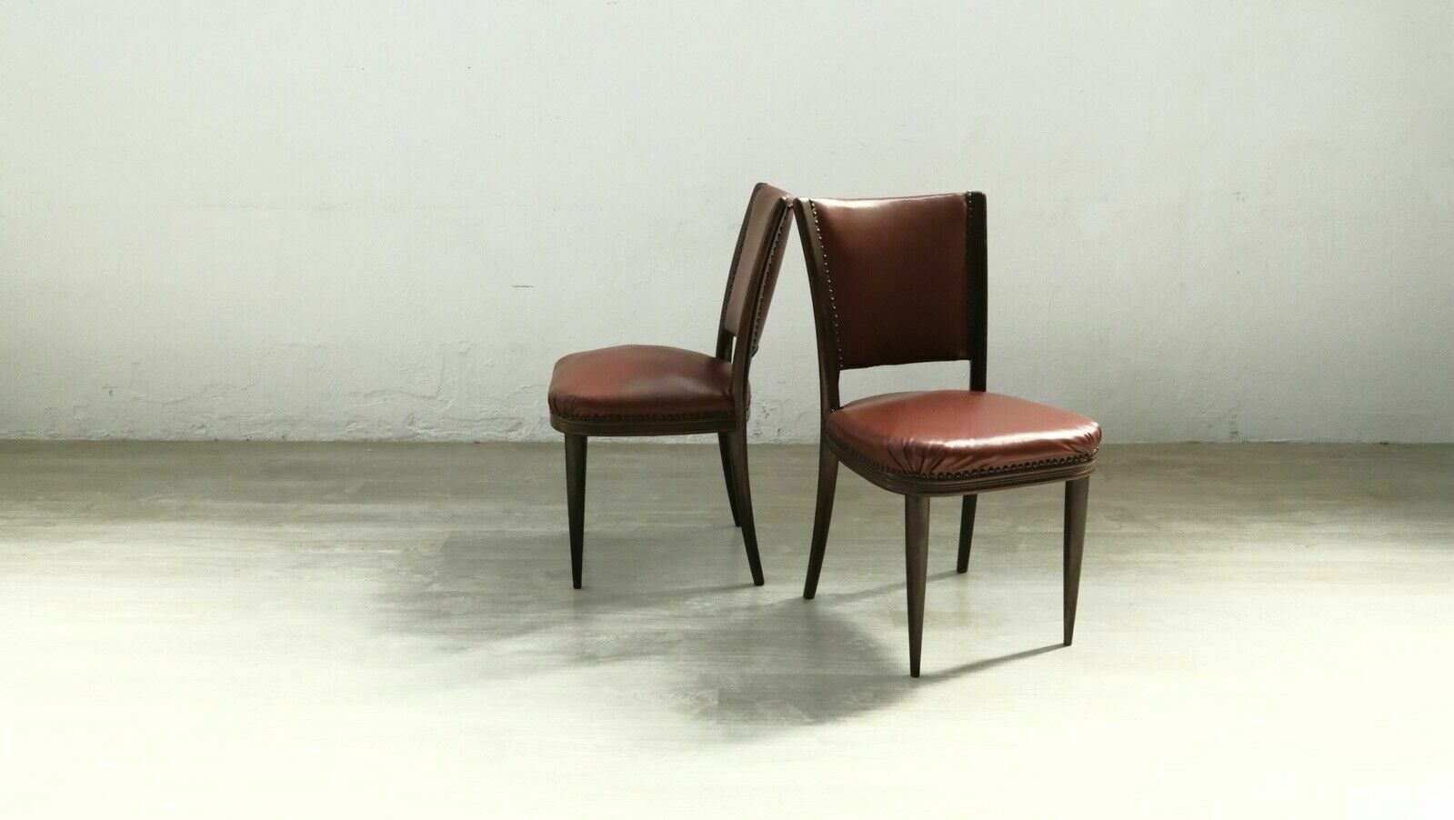 Furniture Pair Of Paolo Buffa Style Design Chairs Made By Enrico Paolo Borghi In The 1950s Walnut photo
