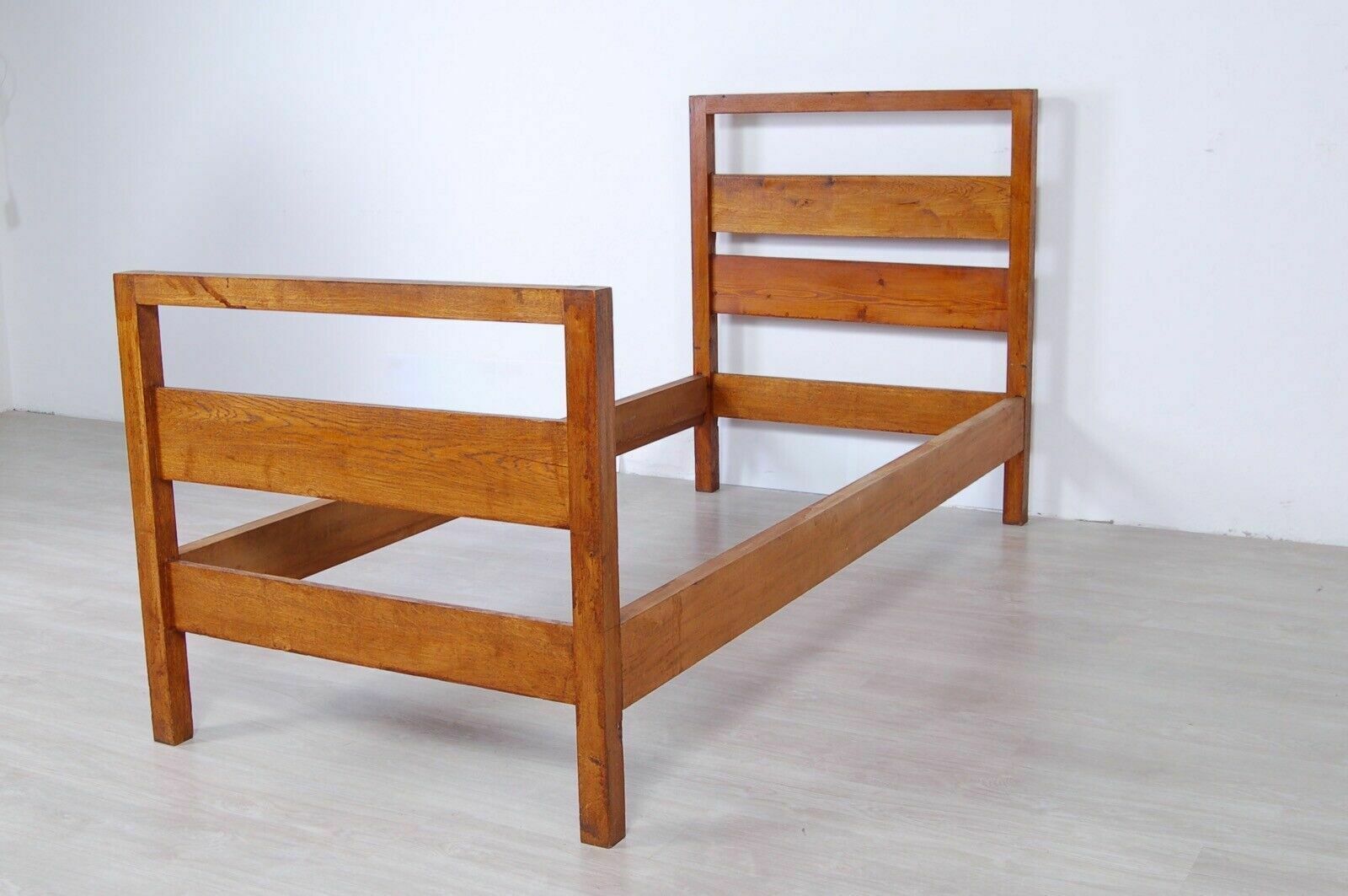 Single Bed With Solid Wood Structure, Rationalist Design From The 1930s photo Furniture