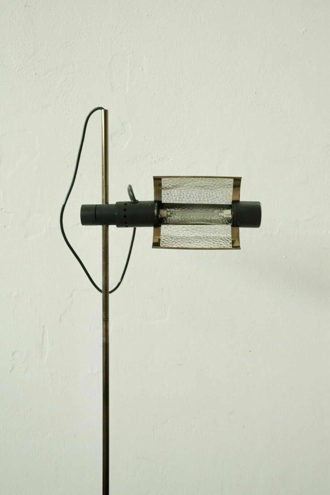 Floor Lamp Iron Brass Design From The 60s, Adjustable Lampshade With Dimmer photo Lighting