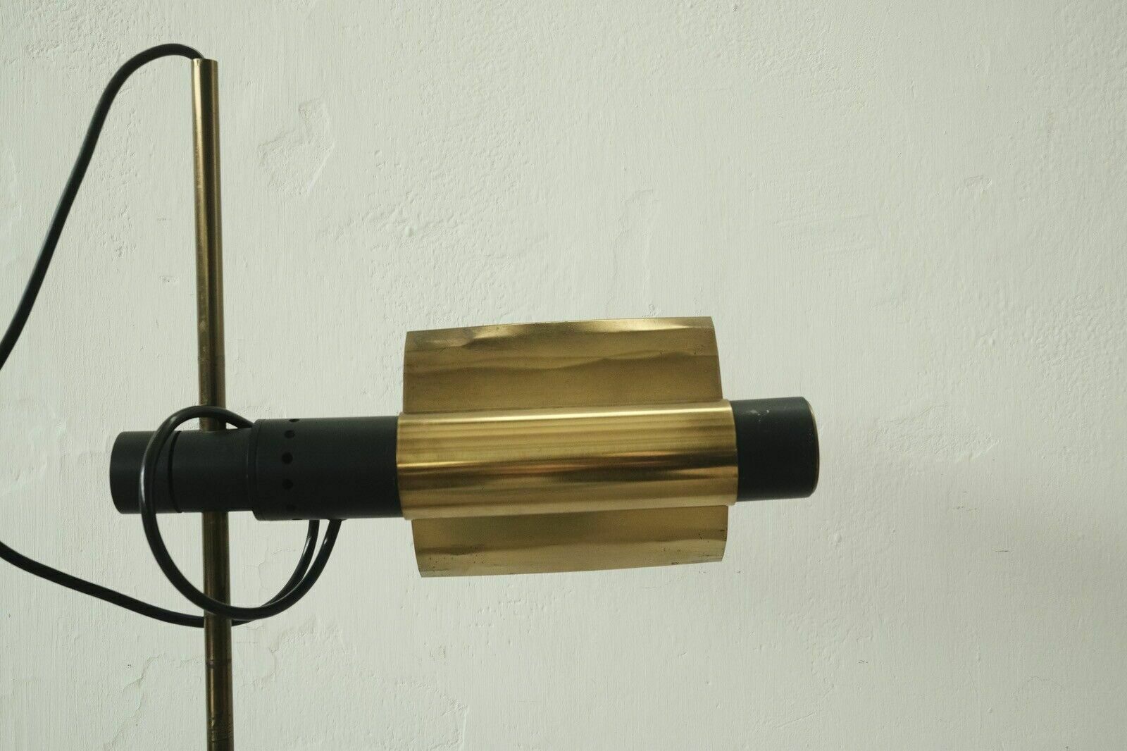 Floor Lamp Iron Brass Design From The 60s, Adjustable Lampshade With Dimmer photo buy
