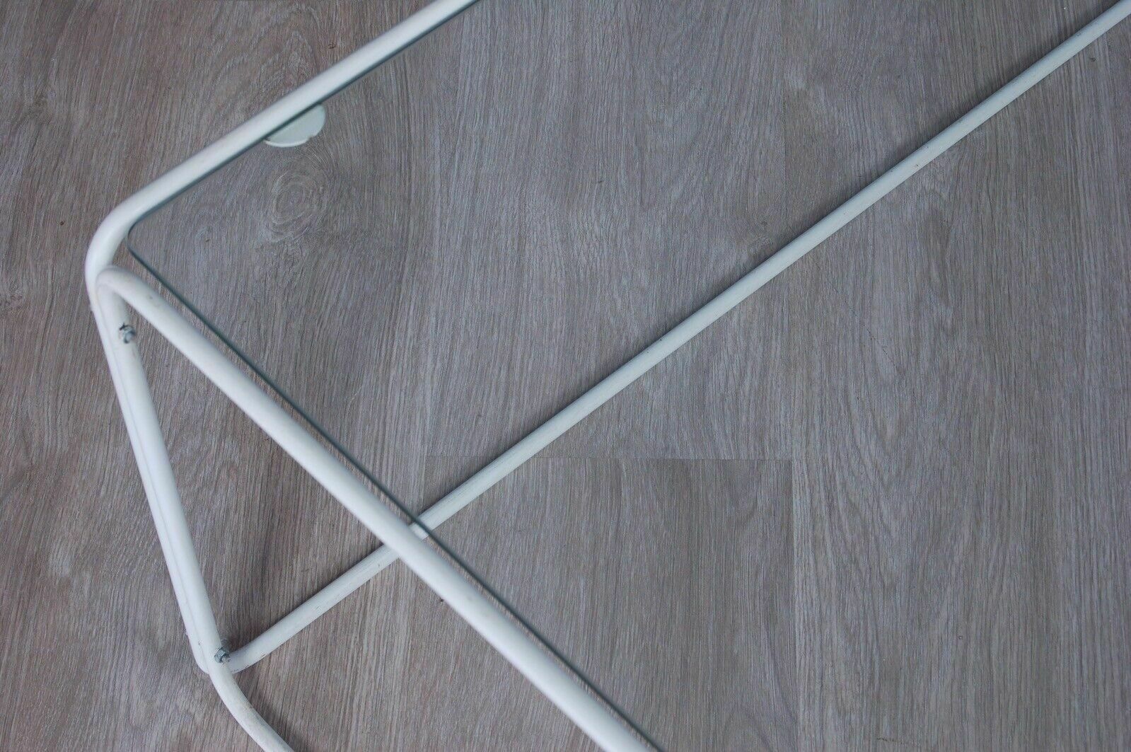 106.0 Coffee Table Coffee Table 70s Design Tubular White And Glass photo