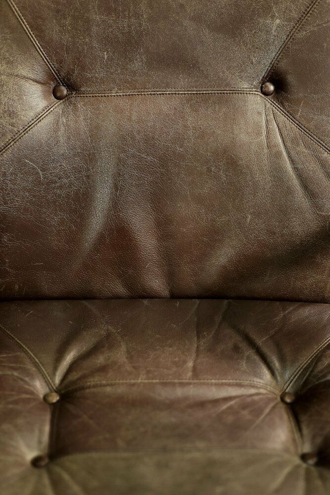 Mid Century Danish Modern Beech & Brown Leather Armchair From Farstrup Møbler, 1970s photo 1465.0