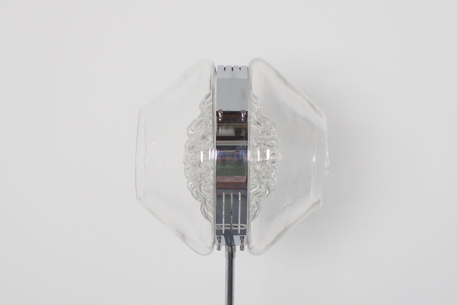 photo for sale Vintage Italian ‘Eye’ Floor Lamp, Chrome, Murano Glass And Marble. 1970s