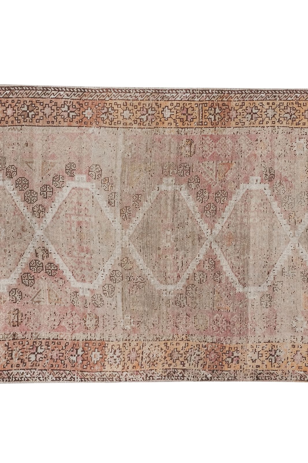 Distressed Turkish Wool Pink Runner Rug With Southwestern Style 4'9" X 10'12" photo furniture