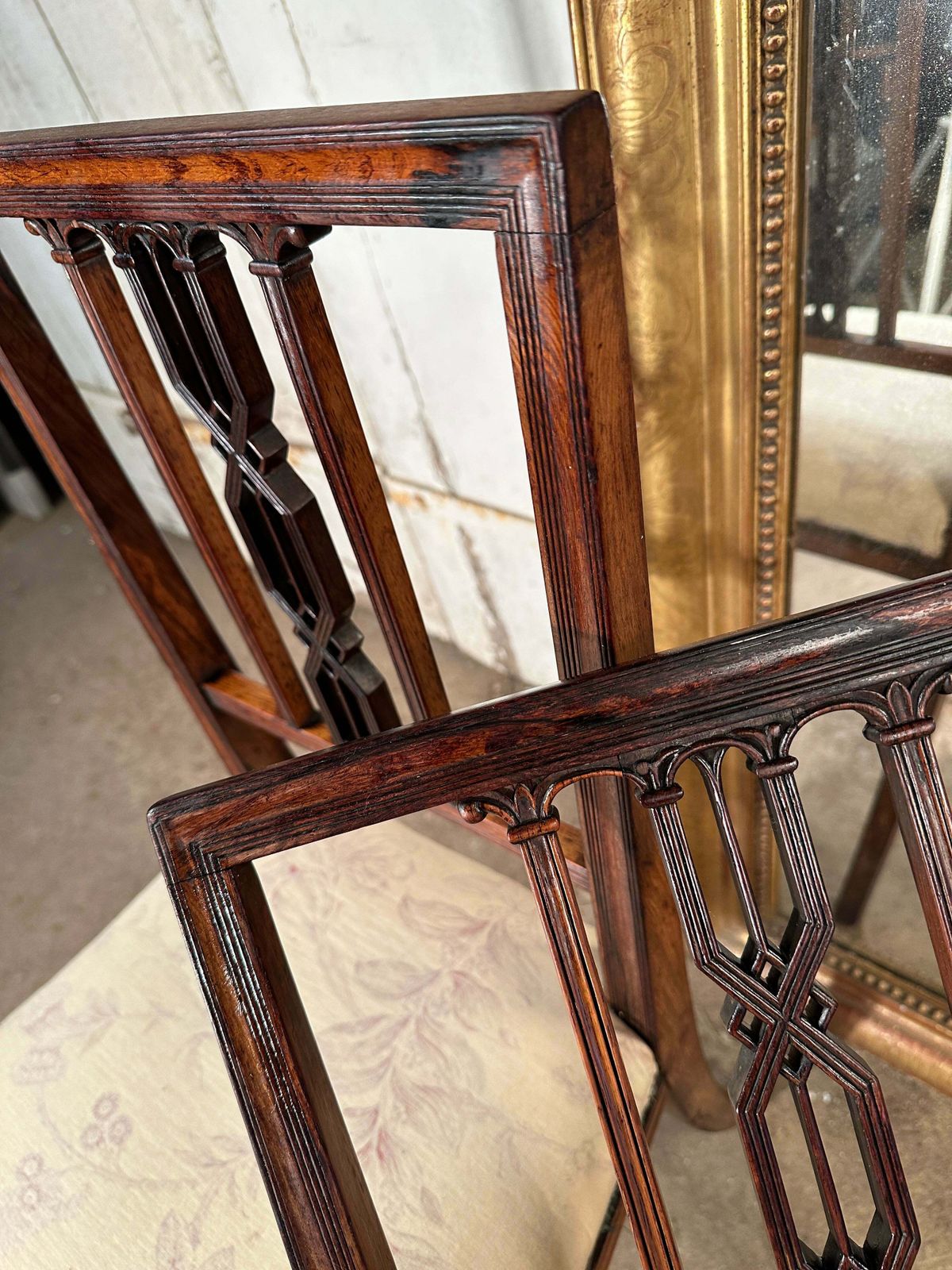 A Rare Pair Of Antique Regency Chippendale Rosewood Show/Side Chairs By Renowned Cabinet Makers Bertram & Sons Dean St Soho Featured In The Paris Exhi photo Furniture