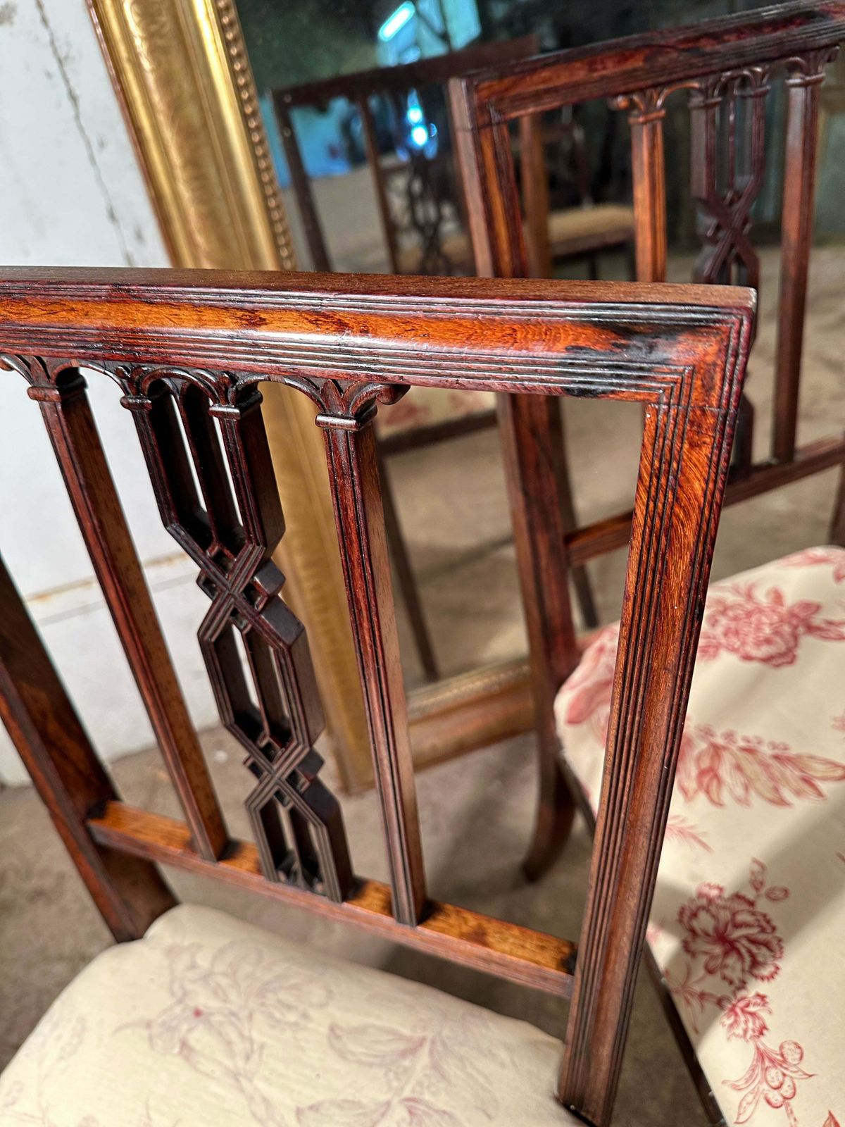 Furniture A Rare Pair Of Antique Regency Chippendale Rosewood Show/Side Chairs By Renowned Cabinet Makers Bertram & Sons Dean St Soho Featured In The Paris Exhi photo
