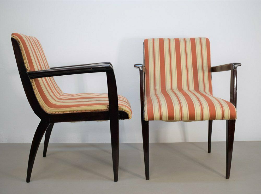 Furniture Dining Chairs Attributed To Guglielmo Ulrich, Italy, 1950s, Set Of 2 photo