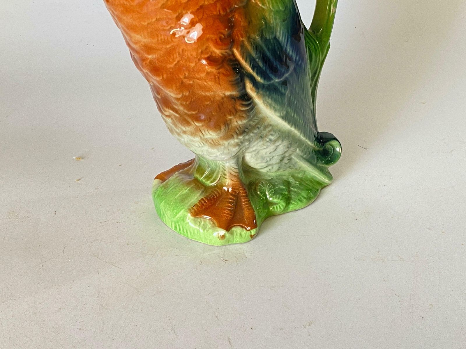 Majolica Duck Mallard Pitcher Keller And Guerin Saint Clement, Circa 1900 France photo 486.0