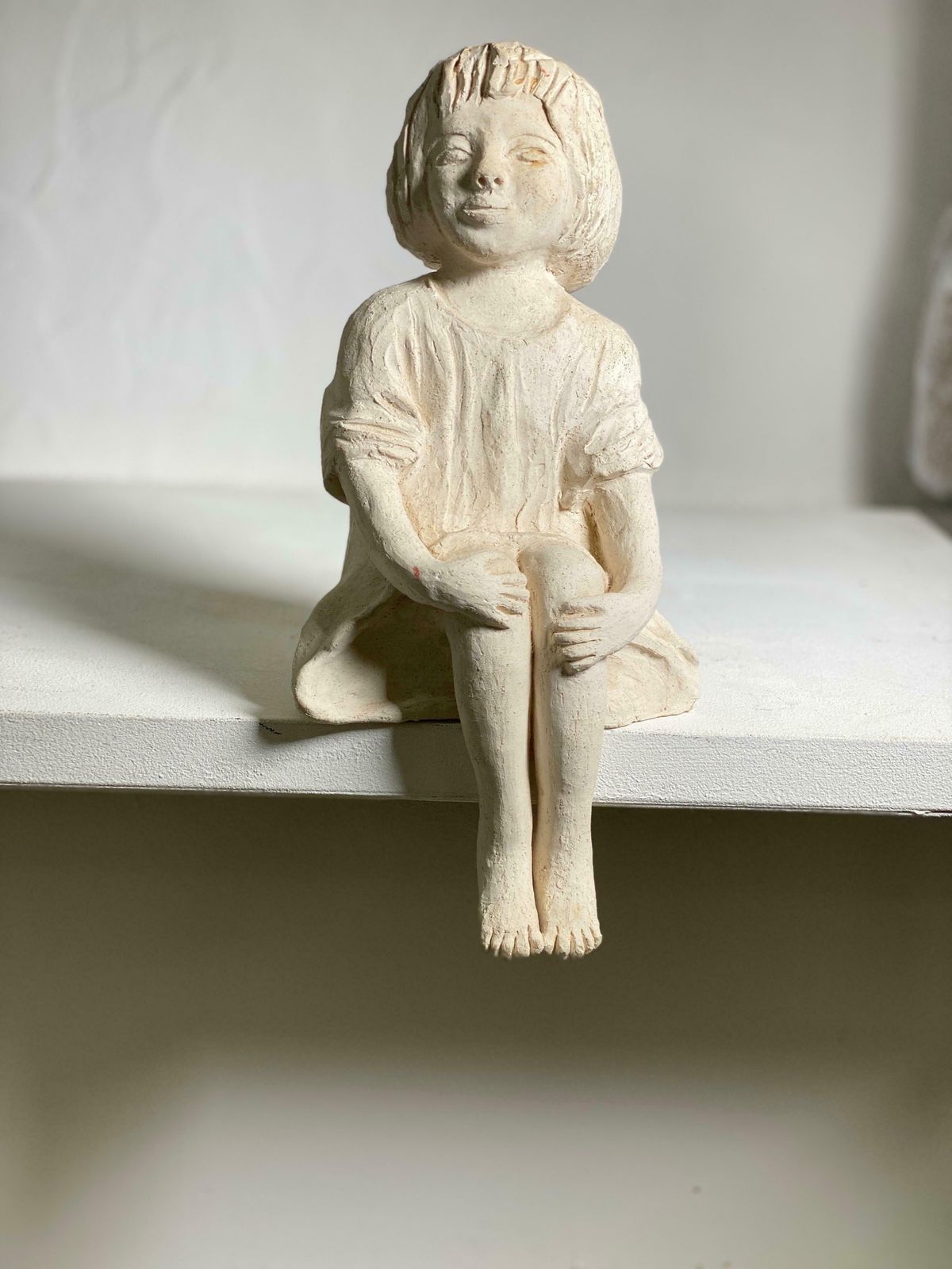 Plaster Sculpture Art Deco Period Sitting Woman France, Circa 1930 photo Home Decor