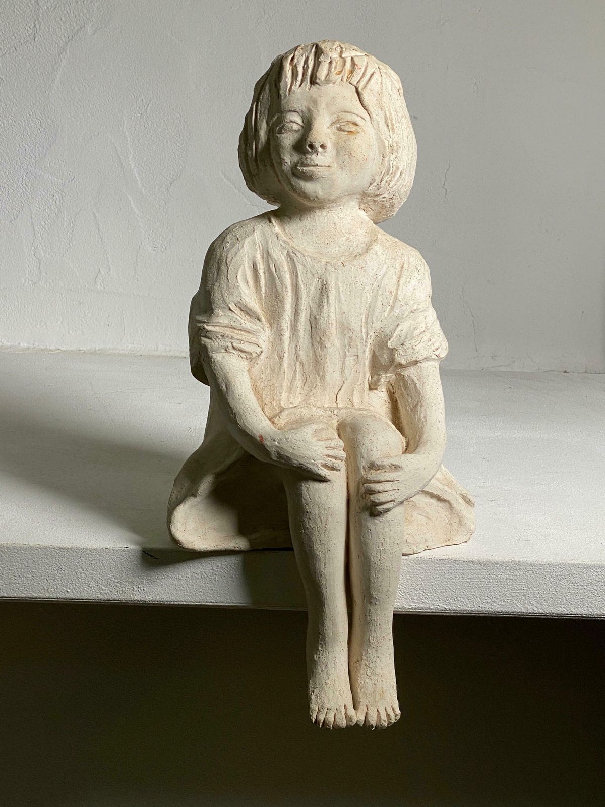 Plaster Sculpture Art Deco Period Sitting Woman France, Circa 1930 photo 1296.0