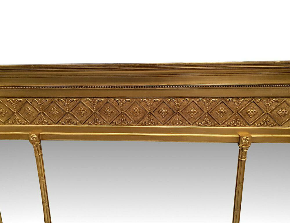 A Very Rare And Fine 19th Century Three Compartmental Giltwood Overmantle Mirror photo furniture
