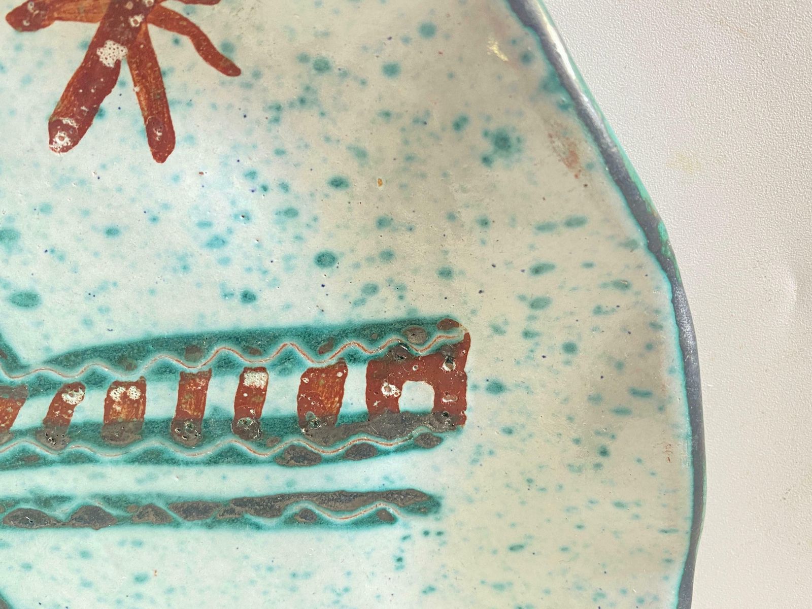 Ceramic Dish Green And Brown In The Style Of Robert Picault France, 1960 photo Home Decor