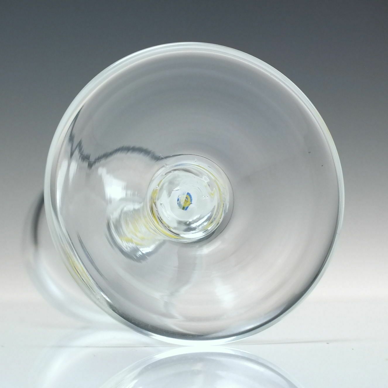 Unique Scottish Mike Hunter Georgian Style Yellow Blue Colour Twist Wine Glass 2001 photo Home Decor