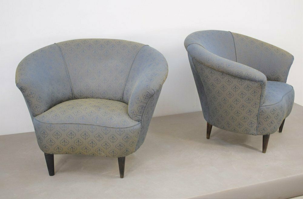 Armchairs In Style Of Ico Parisi, Italy, 1950s, Set Of 2 photo for sale