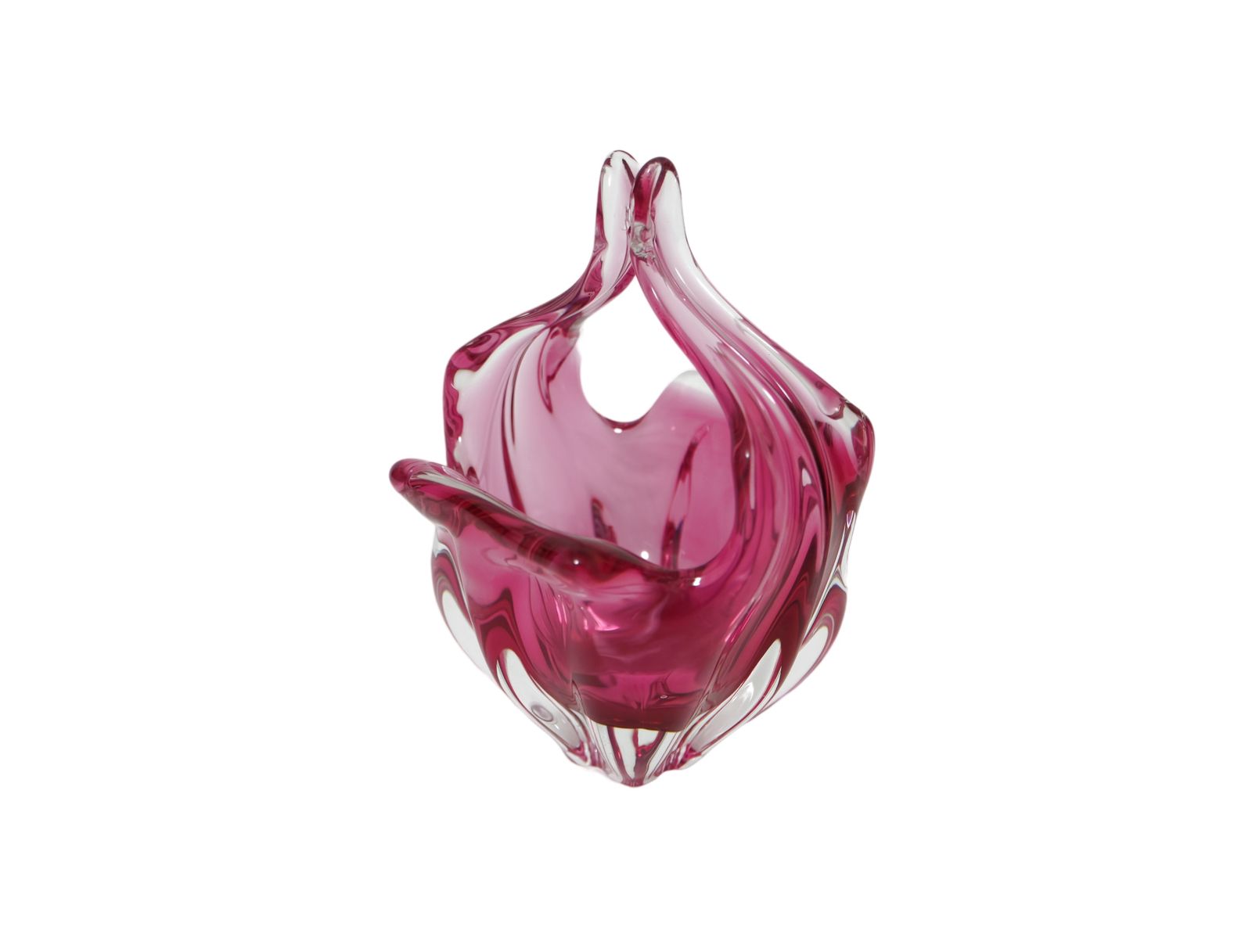 Bohemia Art Glass Bowl By Jozef Hospodka For Chribska Glassworks, Czechoslovakia 1960s, Pink photo buy