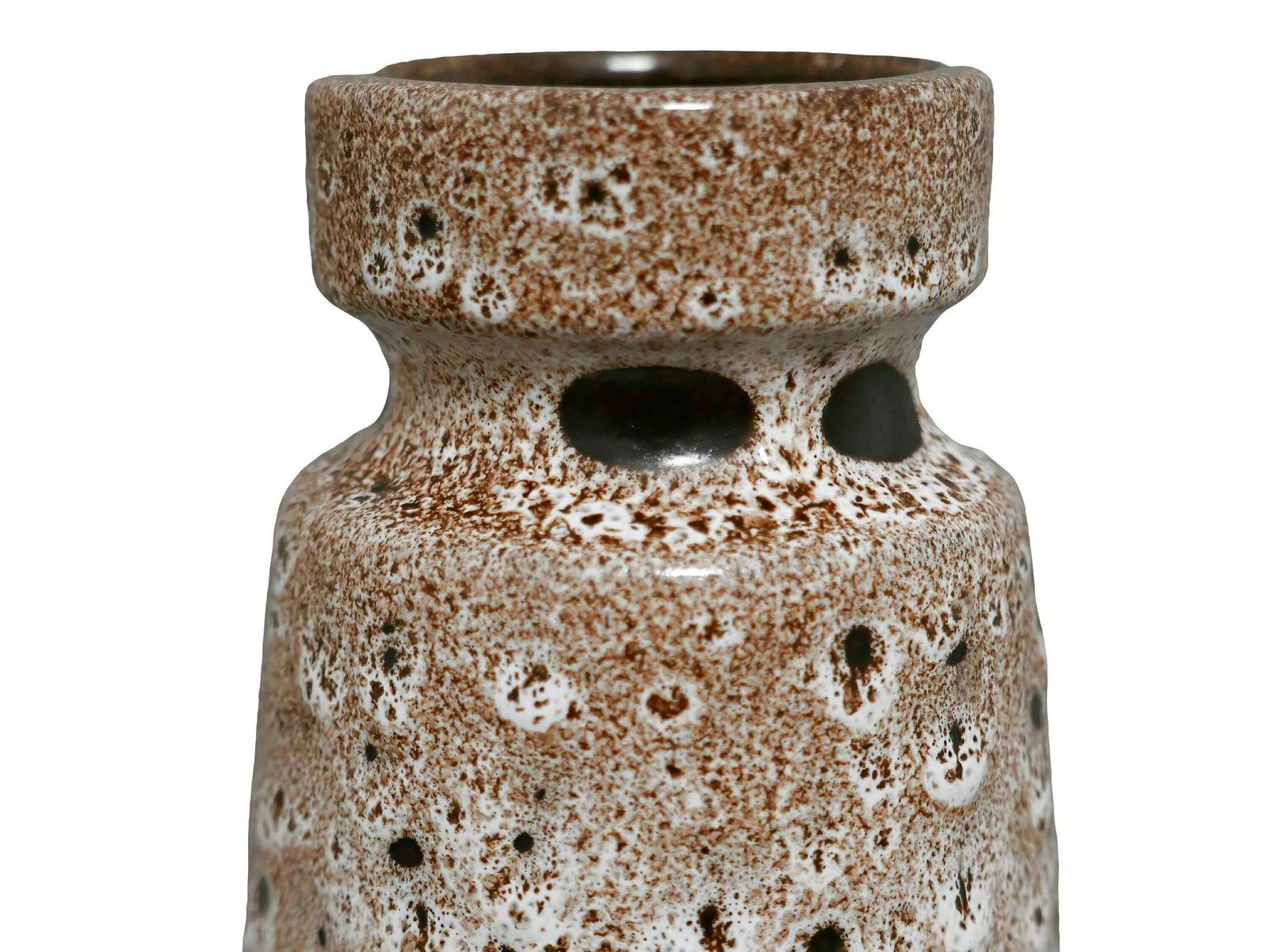West German Fat Lava Vase, Brown And White, 1970’s photo buy