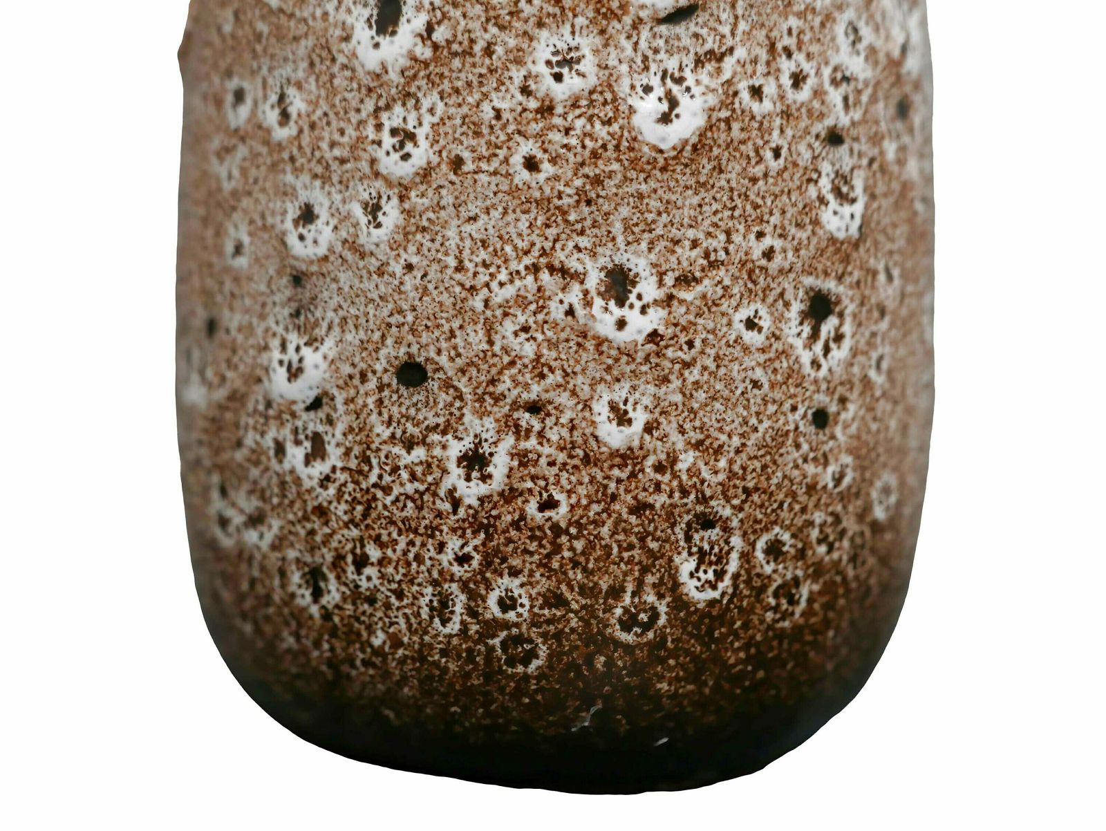 West German Fat Lava Vase, Brown And White, 1970’s photo vintage