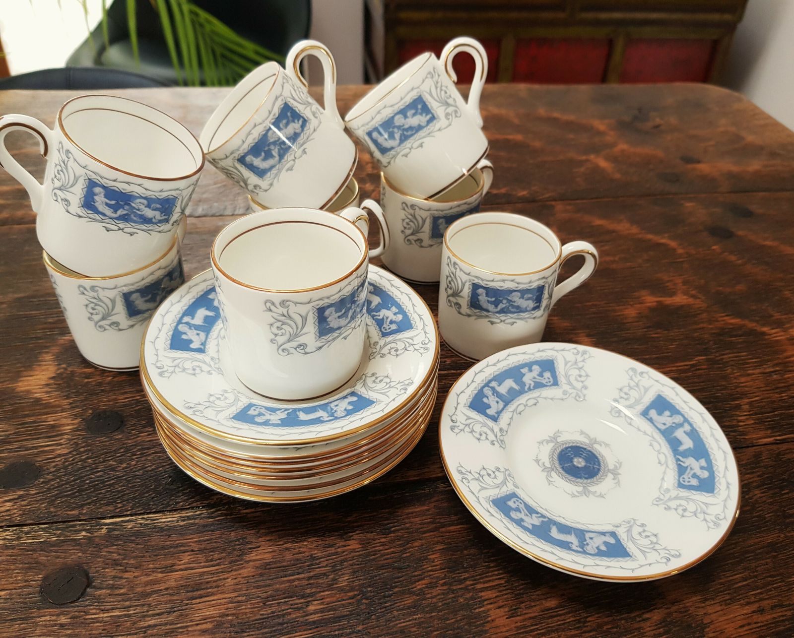 Set Of 8 X 1960's Espresso Cups & Saucers By Coalport photo Home Decor
