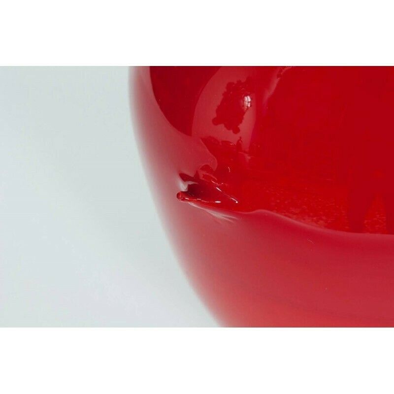 Handcrafted Vase In Blown Murano Glass Red & Gold Finishes 1980s Italy photo 2555.0