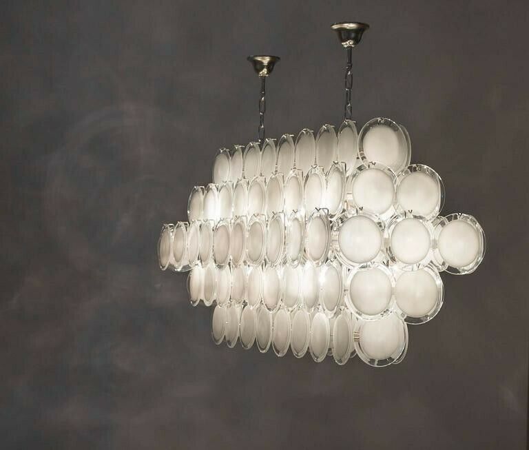 Amazing Italian Murano Glass Chandelier, Attributed To Mazzega Around 1980s photo buy