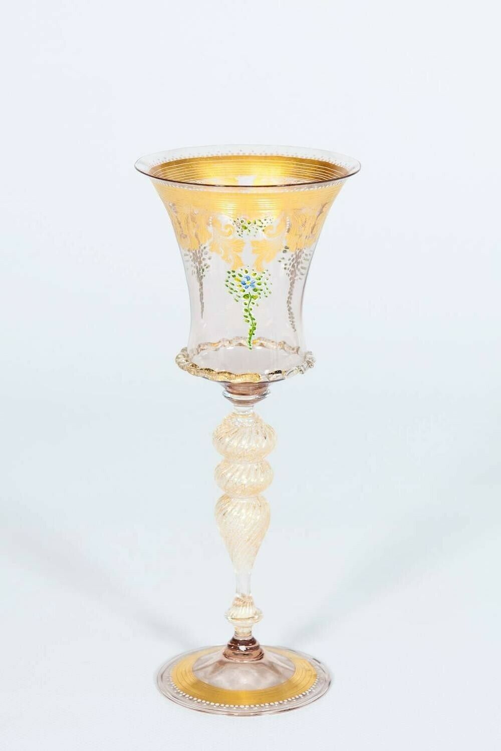 photo for sale Italian Handblown Goblet In Murano Glass, Circa 1970