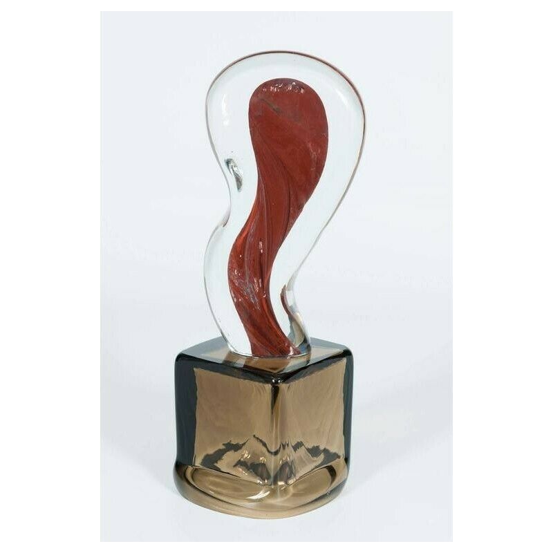 Italian Venetian Sculpture "Abstract" In Murano Glass, By Romano Donà, 1980s photo furniture