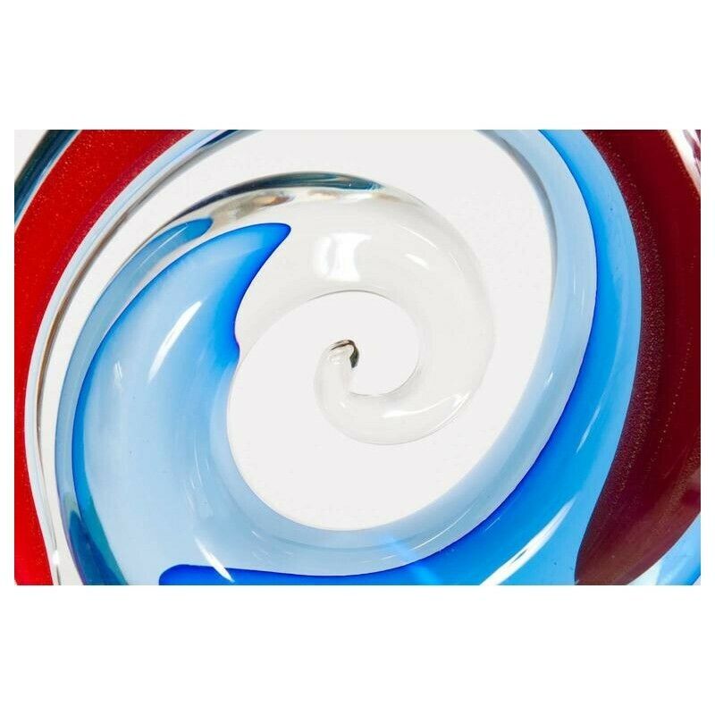 Italian Venetian, Sculpture, Blown Murano Glass, Red Blu, Romano Donà, 1990s photo vinterior