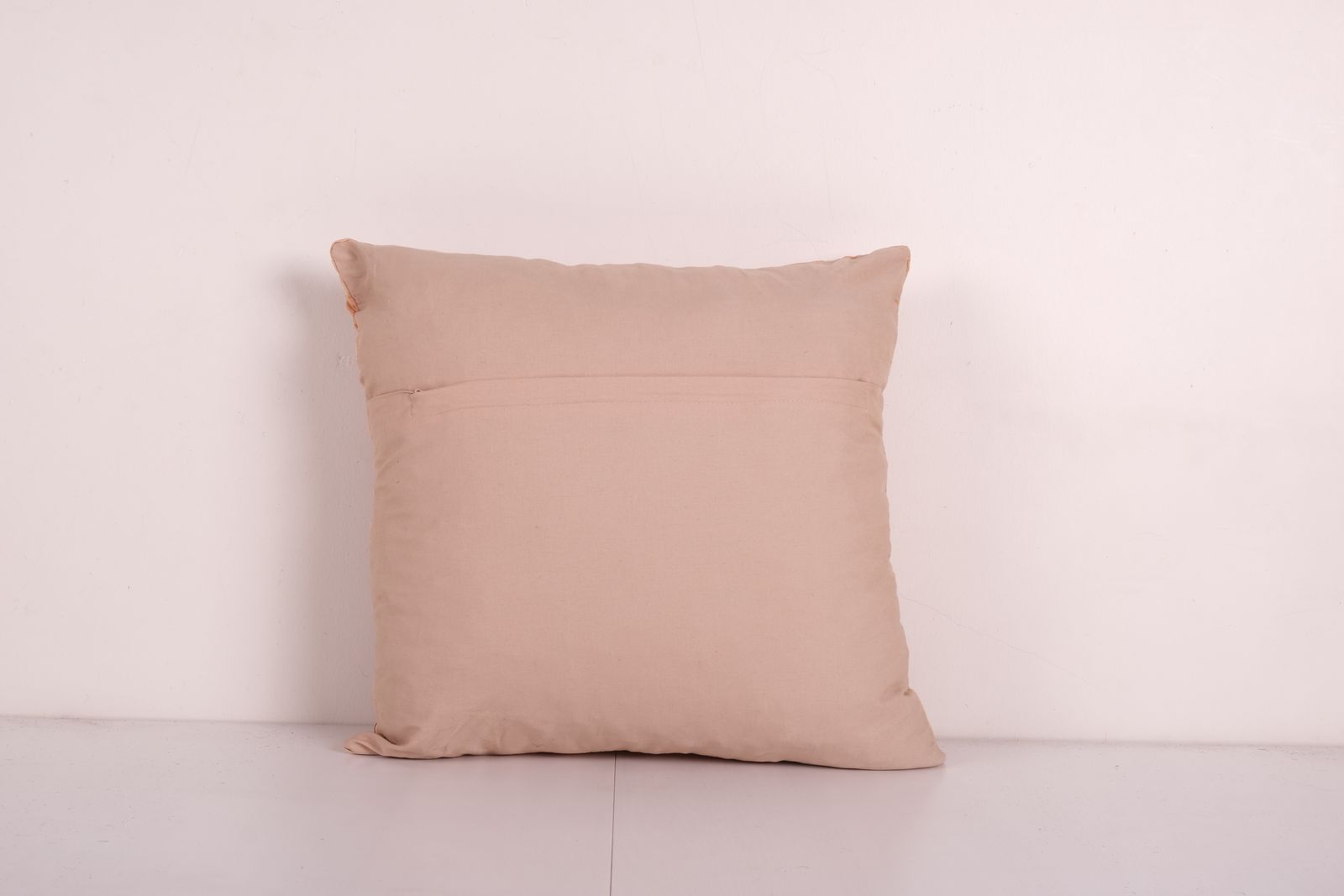 Handmade Silk Suzani  Cover, Salmon Embroidered Uzbek Pillowcase, Designer 18'' X 19'' photo for sale