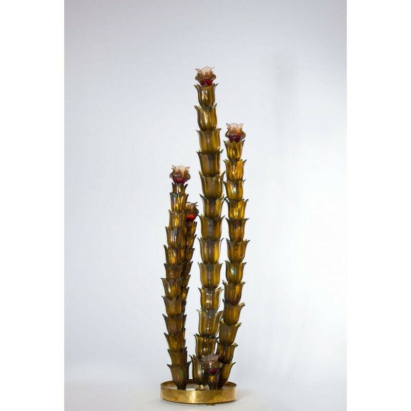Cactus Floor Lamp Handcrafted In Blown Murano Glass Italy 1950s photo furniture