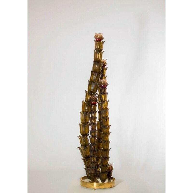 Cactus Floor Lamp Handcrafted In Blown Murano Glass Italy 1950s photo 19062.0