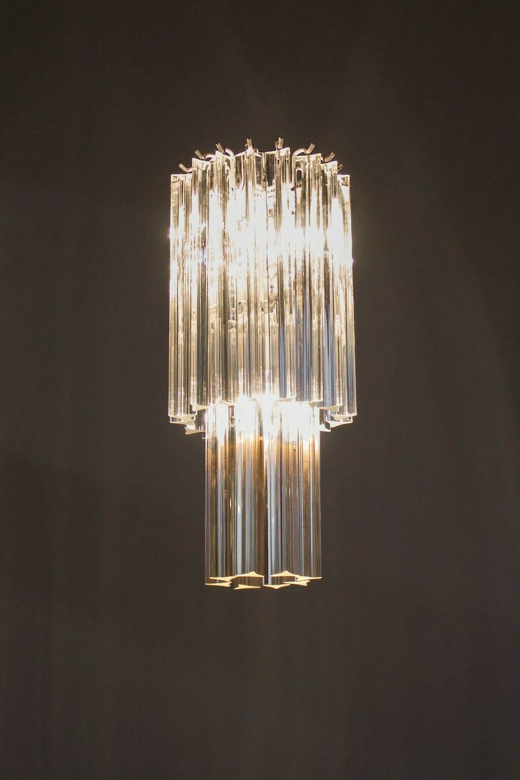 Italian Venetian Pair Of Chandeliers, Blown Murano Glass, Triedro Camer G, 1960s photo furniture