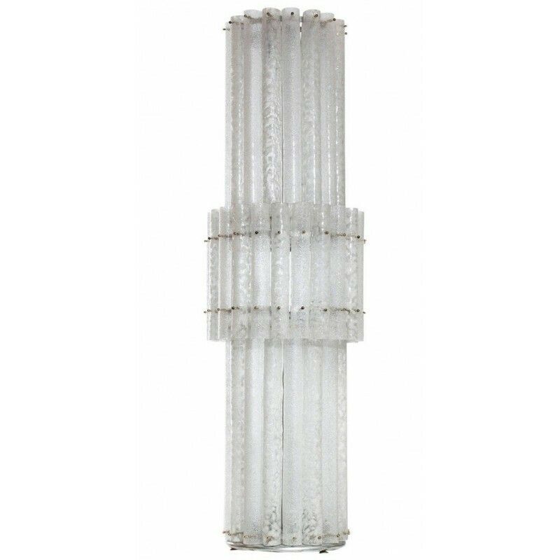 Imposing Floor Lamp In Blown Murano Glass Blotchy Colored In A Grit Glass Italy photo vintage