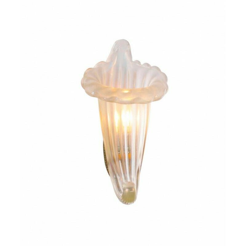 Set Of Four Iridescent Seashell Sconces In Blown Murano Glass 1980s photo furniture