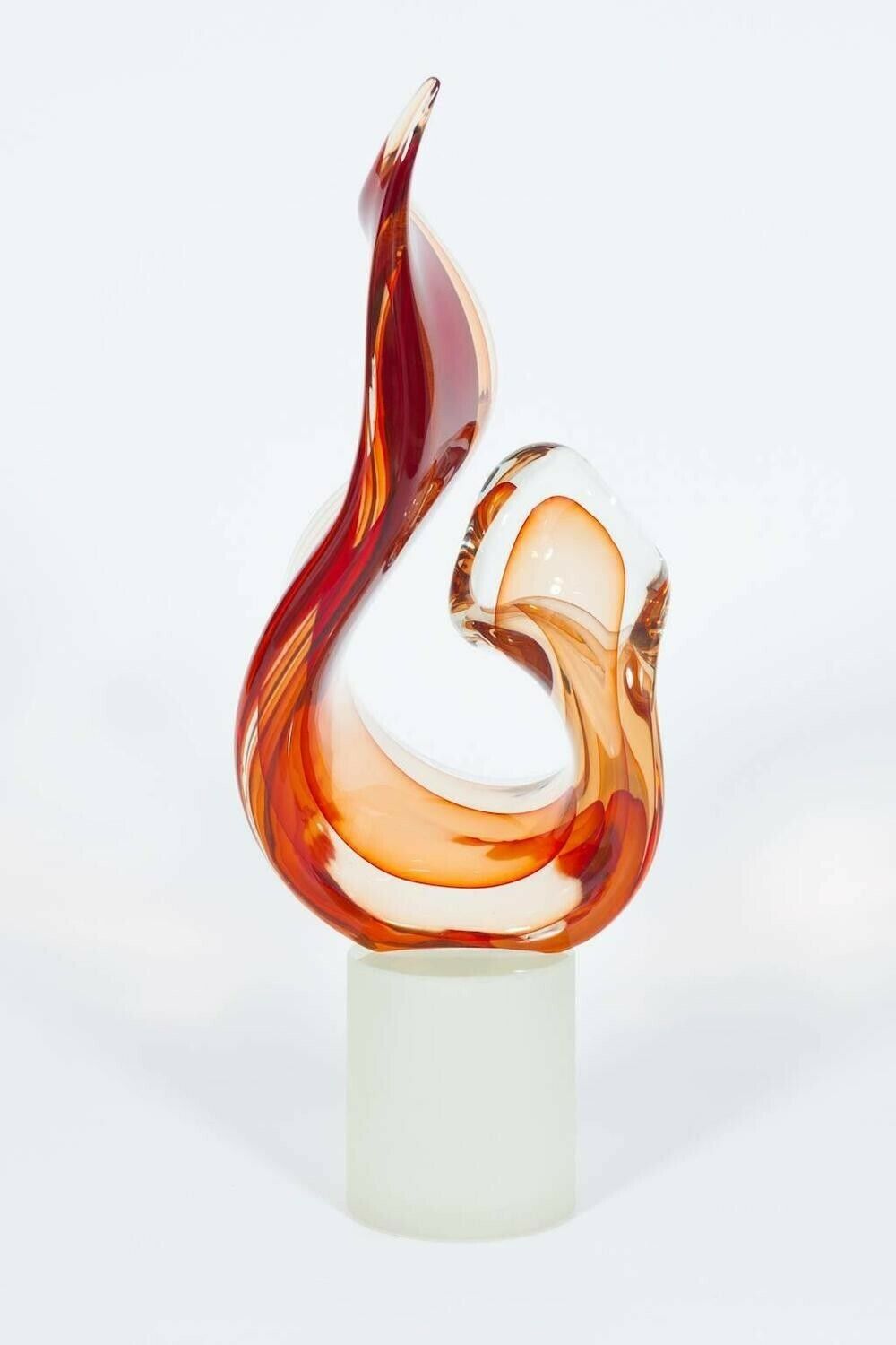 photo furniture Italian "Flame" Sculpture In Blown Murano Glass Signed By Romano Donà 1990s