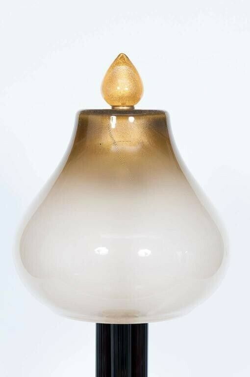Italian Venetian Table Lamp In Blown Murano Glass White & Gold Contemporary photo buy