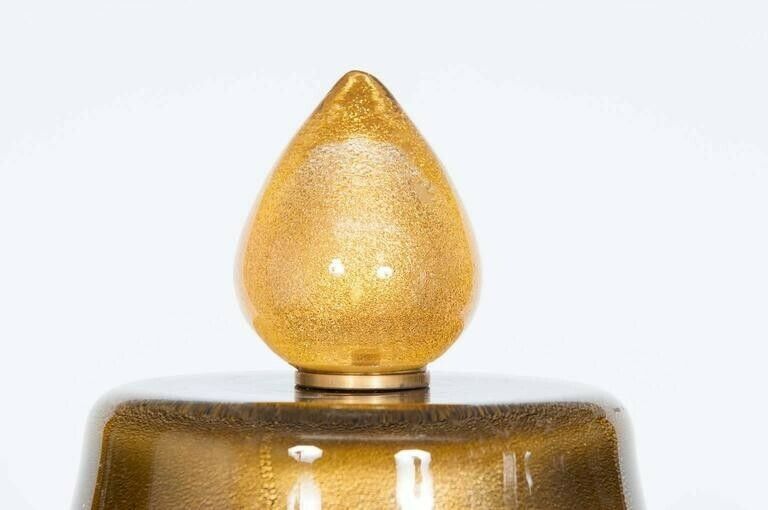 Italian Venetian Table Lamp In Blown Murano Glass White & Gold Contemporary photo vintage