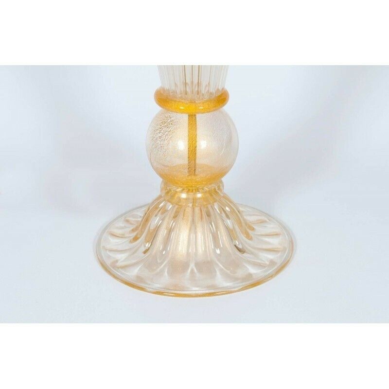 Italian Venetian Murano Glass Table Lamp Attributed To Seguso, 1970s photo for sale