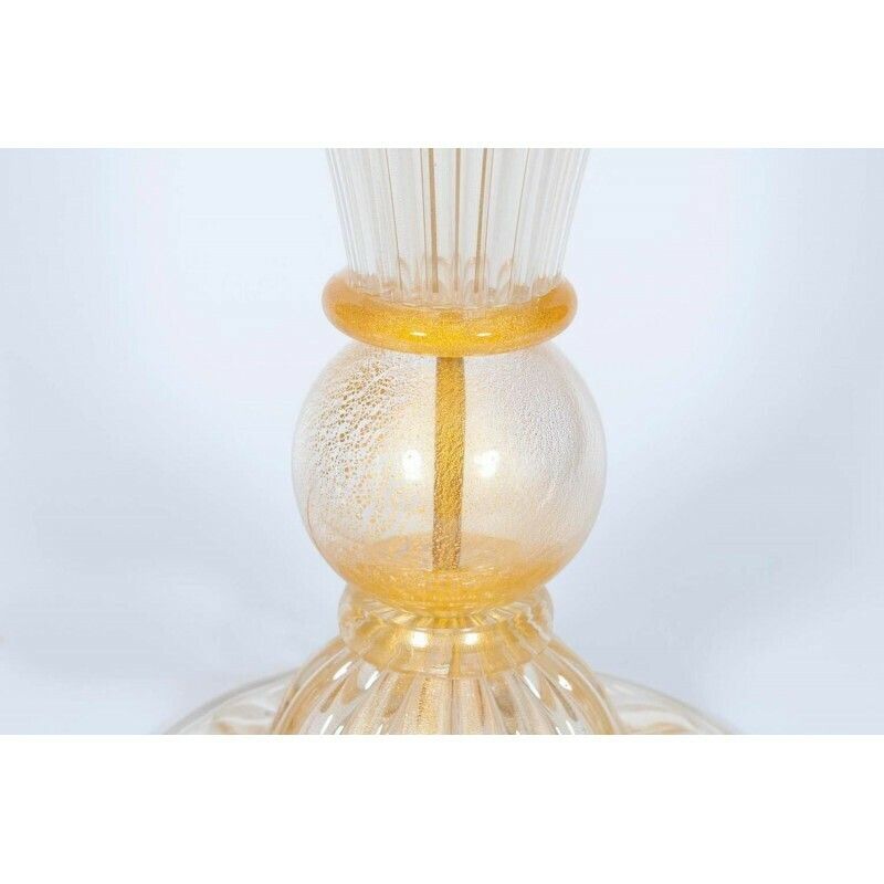 Italian Venetian Murano Glass Table Lamp Attributed To Seguso, 1970s photo Lighting