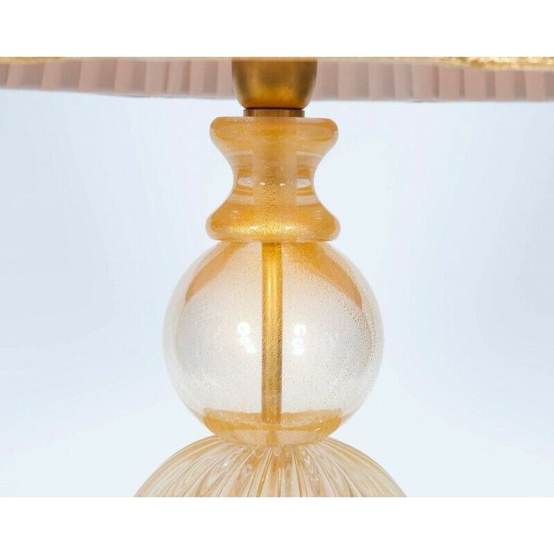 Italian Venetian Murano Glass Table Lamp Attributed To Seguso, 1970s photo vinterior