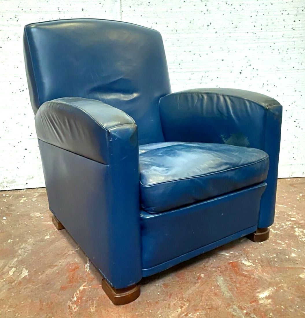 Art Deco Style Leather Armchair photo for sale