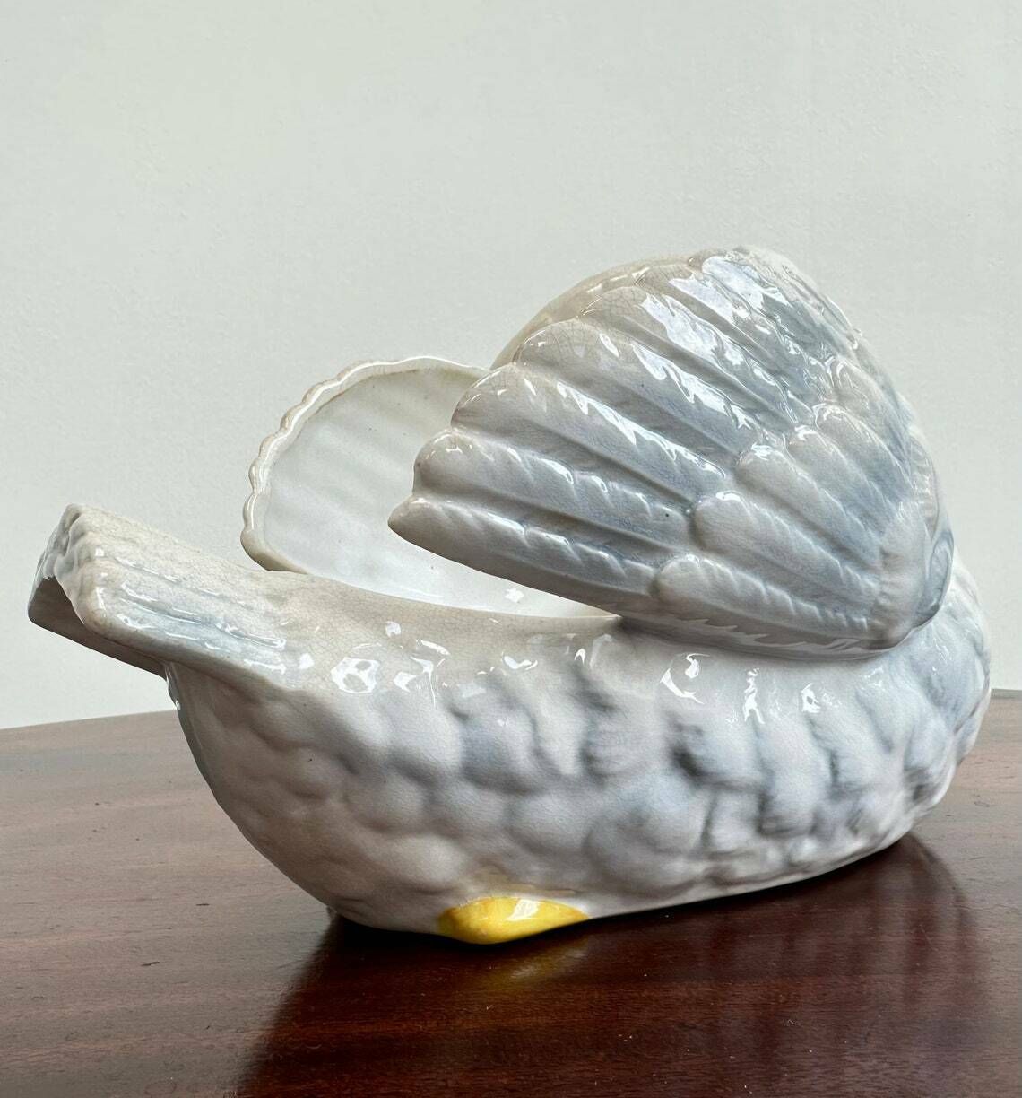 Art Nouveau Swan Majolica Jardiniere Planter Cache Pot Vintage photo vintage