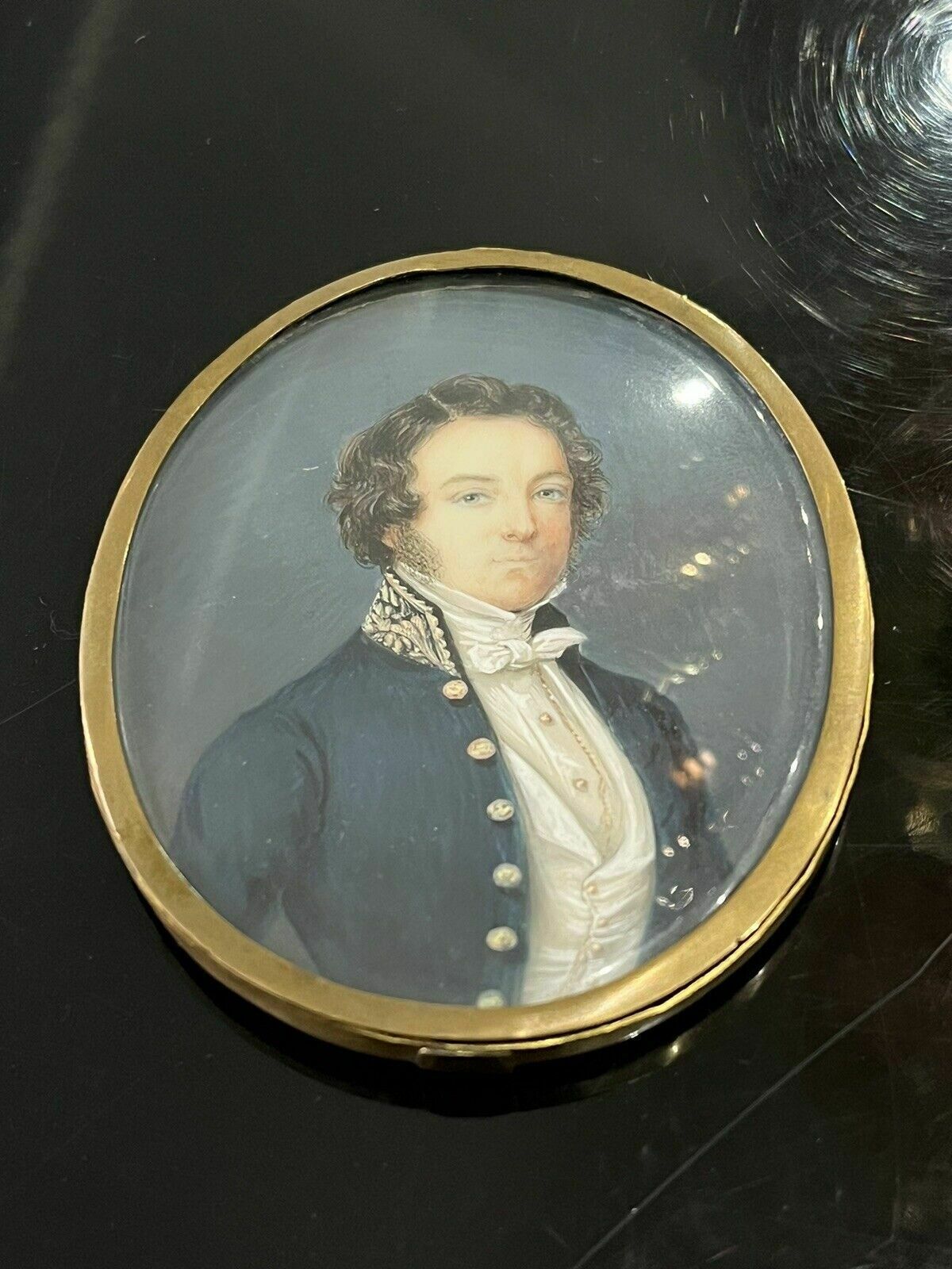 Georgian Portrait Miniature, 1700s photo furniture