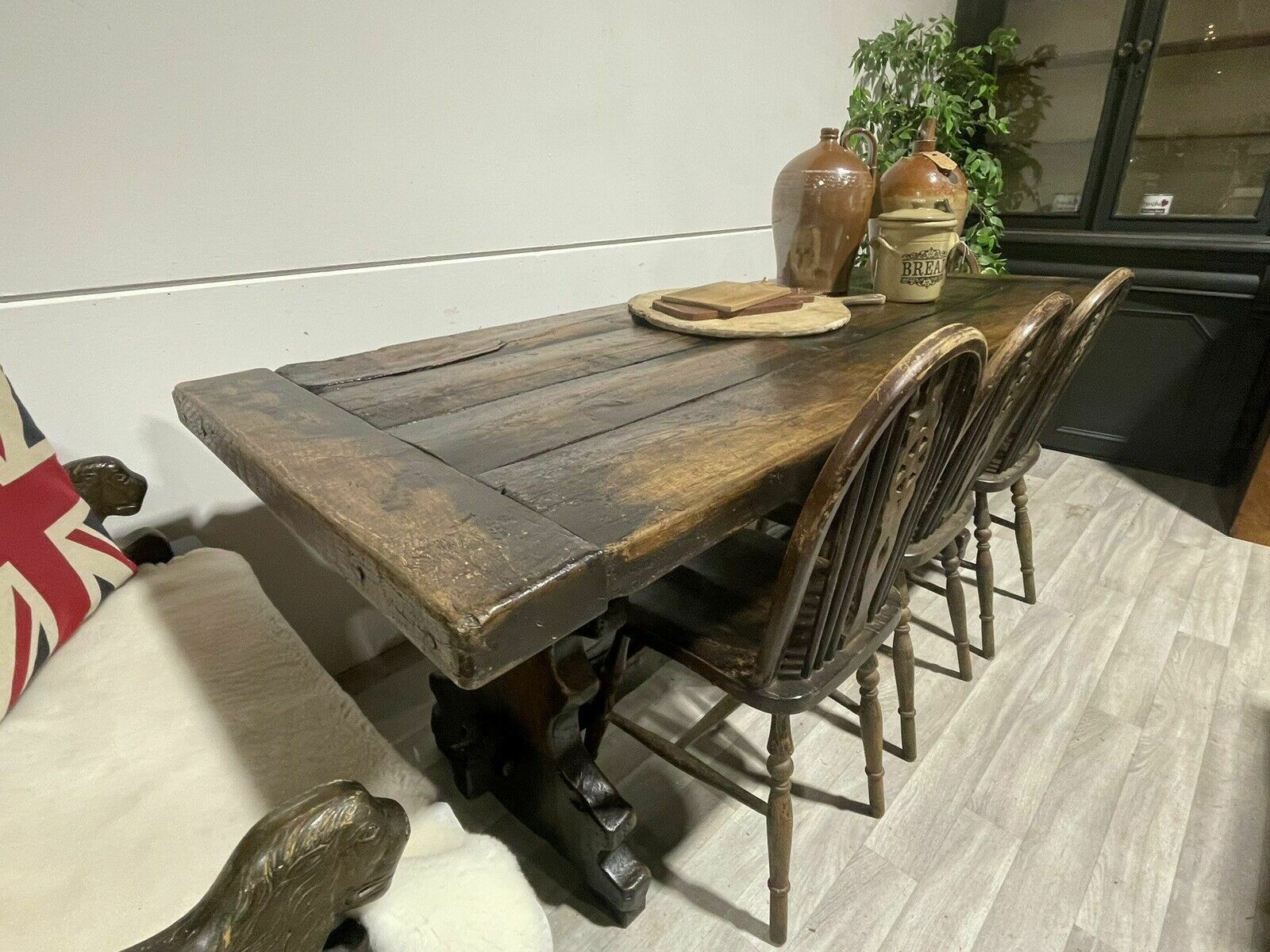 Antique Oak Table Country House Kitchen Preparation Dining C1780 18th Century