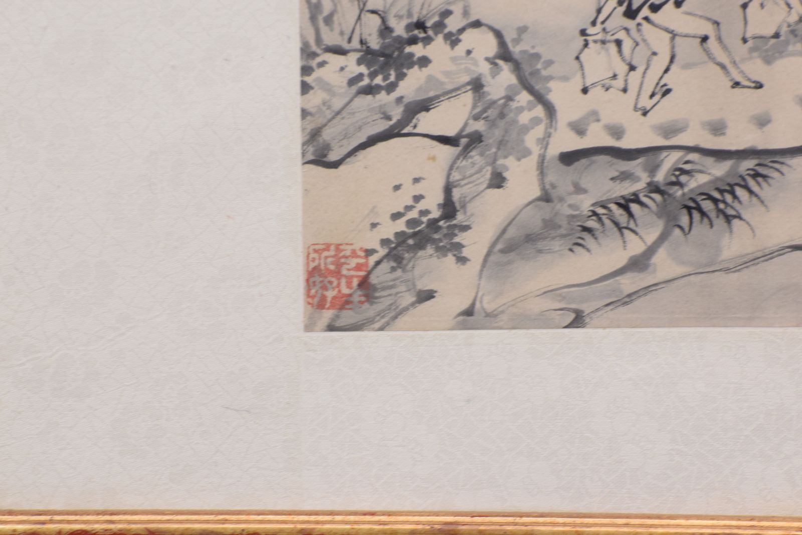Chinese Signed Watercolour & Ink Painting, Horse & Rider, Framed And Glazed photo buy