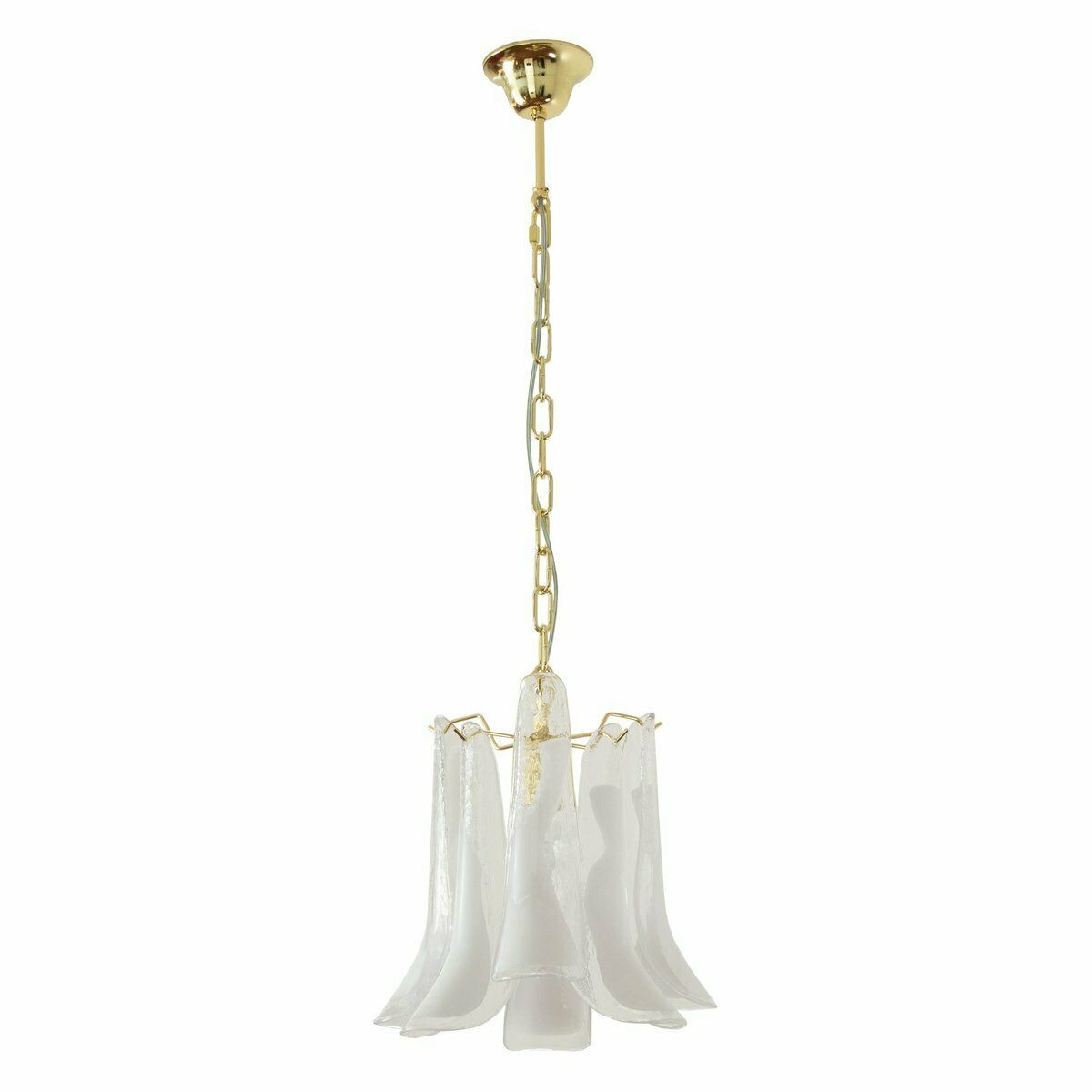 Pendant Lamp In Murano Crystal And White Glass, Italy, 90s