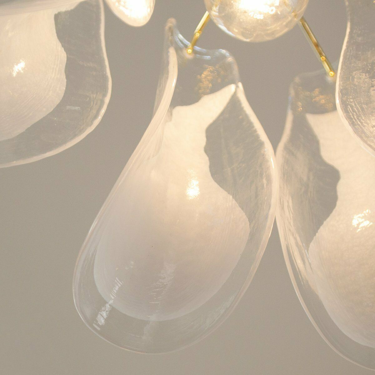 photo for sale Pendant Lamp In Murano Crystal And White Glass, Italy, 90s